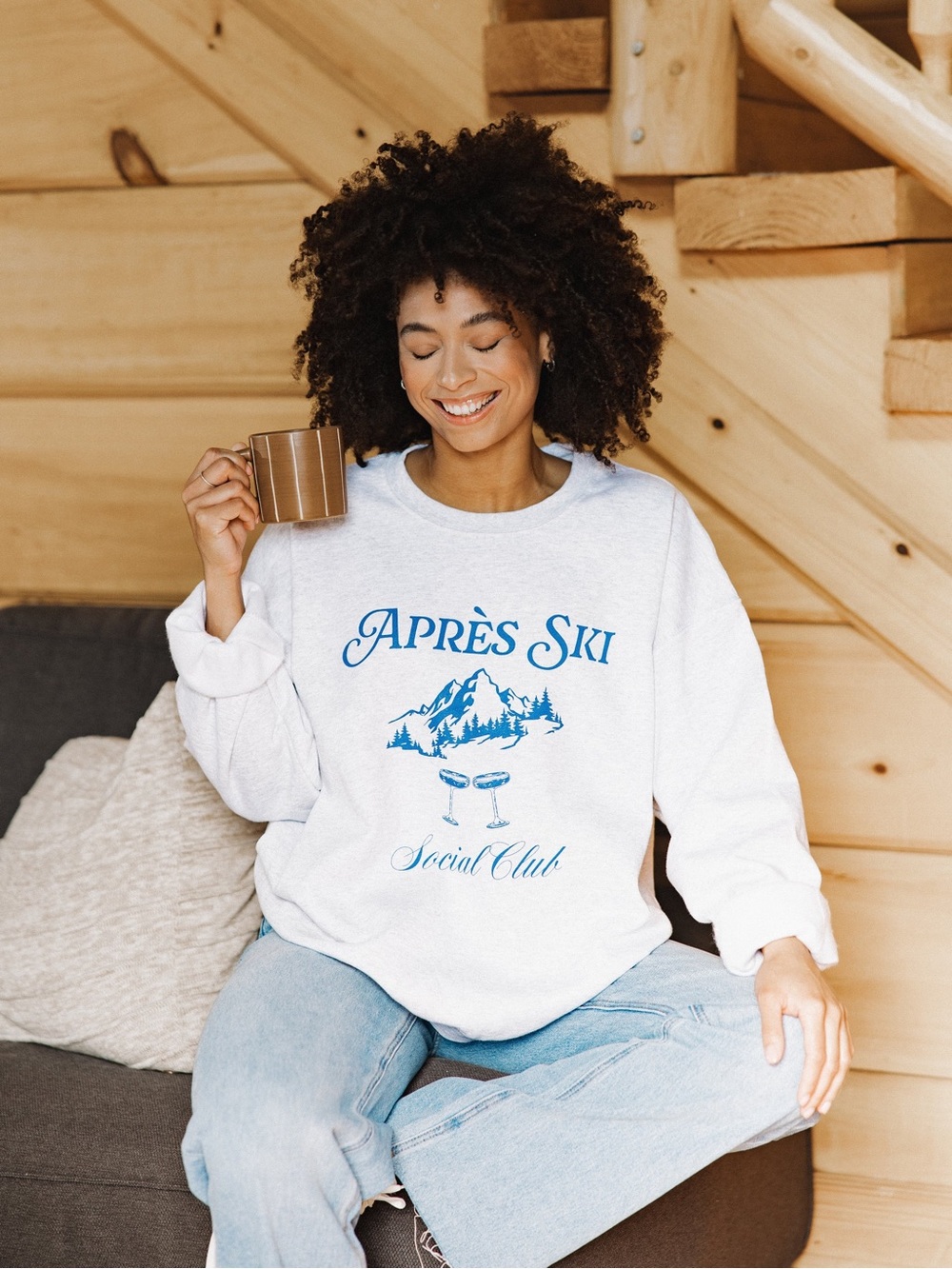 Girl Tribe Co Après Ski Grey Crewneck Sweater XL